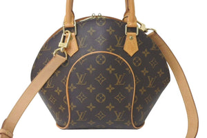 LOUIS VUITTON ルイヴィトン エリプスPM ハンドバッグ モノグラム M51127 PVC ヌメ革 ブラウン ゴールド金具 美品 中古 4c073077