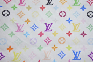 極美品 LOUIS VUITTON ルイヴィトン × 村上隆 カレ マルチカラー スカーフ モノグラム ロゴ M71913 中古 4c073079