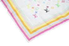 Load image into Gallery viewer, 極美品 LOUIS VUITTON ルイヴィトン × 村上隆 カレ マルチカラー スカーフ モノグラム ロゴ M71913 中古 4c073079