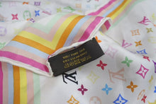 Load image into Gallery viewer, 極美品 LOUIS VUITTON ルイヴィトン × 村上隆 カレ マルチカラー スカーフ モノグラム ロゴ M71913 中古 4c073079