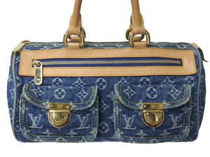 LOUIS VUITTON ルイヴィトン ネオスピーディ ハンドバッグ M95019 モノグラムデニム ゴールド金具 美品 中古 4c073087