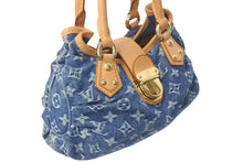 Load image into Gallery viewer, LOUIS VUITTON ルイヴィトン モノグラムデニム ミニプリーティ PM ハンドバッグ M95020 レザー ブルー 良品 中古 4c073088