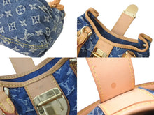 Load image into Gallery viewer, LOUIS VUITTON ルイヴィトン モノグラムデニム ミニプリーティ PM ハンドバッグ M95020 レザー ブルー 良品 中古 4c073088