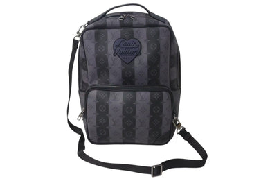 極美品 LOUIS VUITTON × NIGO ルイヴィトン ニゴー モジュラー バックパック モノグラム エクリプス ストライプ M45962 ブラック 中古 4c073091