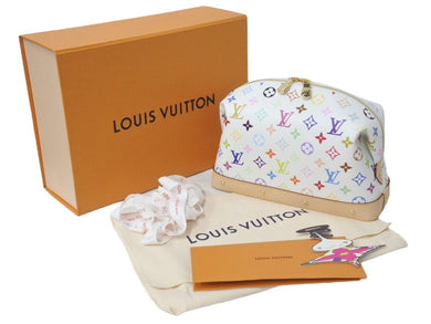 新品未使用 LOUIS VUITTON × TM ルイヴィトン ポシェット コスメティック GM クラッチバッグ 村上隆 M13743 新作 現行 ホワイト マルチカラー PVC ヌメ革 ゴールド金具 中古 4c073096