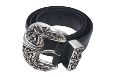 CHROME HEARTS クロムハーツ ケルティック レザーベルト サイズ36 1994 サイズ36 sterling刻印 レザー 美品 中古 4c073098