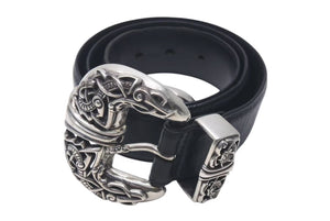 CHROME HEARTS クロムハーツ ケルティック レザーベルト サイズ36 1994 サイズ36 sterling刻印 レザー 美品 中古 4c073098
