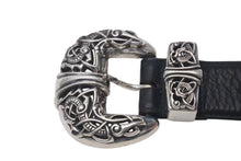 Load image into Gallery viewer, CHROME HEARTS クロムハーツ ケルティック レザーベルト サイズ36 1994 サイズ36 sterling刻印 レザー 美品 中古 4c073098