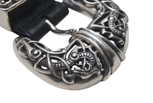 CHROME HEARTS クロムハーツ ケルティック レザーベルト サイズ36 1994 サイズ36 sterling刻印 レザー 美品 中古 4c073098
