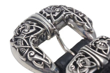 Load image into Gallery viewer, CHROME HEARTS クロムハーツ ケルティック レザーベルト サイズ36 1994 サイズ36 sterling刻印 レザー 美品 中古 4c073098