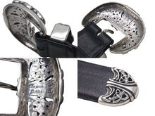 Load image into Gallery viewer, CHROME HEARTS クロムハーツ ケルティック レザーベルト サイズ36 1994 サイズ36 sterling刻印 レザー 美品 中古 4c073098