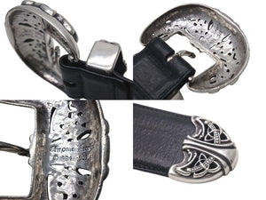 CHROME HEARTS クロムハーツ ケルティック レザーベルト サイズ36 1994 サイズ36 sterling刻印 レザー 美品 中古 4c073098