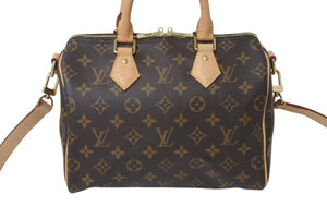 新品同様 LOUIS VUITTON ルイヴィトン スピーディ バンドリエール25 ハンドバッグ M41113 2WAY ショルダー モノグラム ブラウン 新型 中古 4c073100