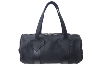 新品未使用 CHROME HEARTS クロムハーツ ハンドバッグ ミニボストン BSフレア ダガージップ レザー ブラック 中古 4c073104