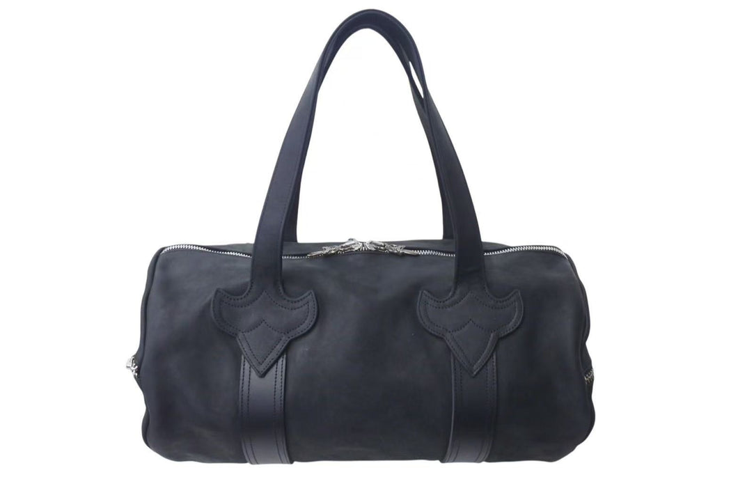 新品未使用 CHROME HEARTS クロムハーツ ハンドバッグ ミニボストン BSフレア ダガージップ レザー ブラック 中古 4c073104