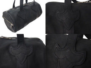 新品未使用 CHROME HEARTS クロムハーツ ハンドバッグ ミニボストン BSフレア ダガージップ レザー ブラック 中古 4c073104