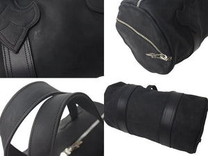 新品未使用 CHROME HEARTS クロムハーツ ハンドバッグ ミニボストン BSフレア ダガージップ レザー ブラック 中古 4c073104