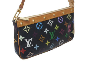 極美品 LOUIS VUITTON ルイヴィトン ポシェットアクセソワール アクセサリーポーチ M92648 モノグラム マルチカラー ブラック 中古 4c073108
