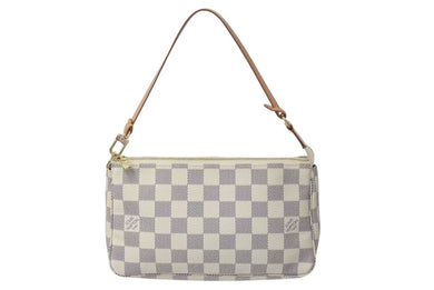 極美品 LOUIS VUITTON ルイヴィトン ポシェット アクセソワール アクセサリーポーチ N51986 ダミエ アズール ホワイト 中古 4c073109