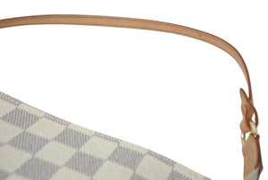 極美品 LOUIS VUITTON ルイヴィトン ポシェット アクセソワール アクセサリーポーチ N51986 ダミエ アズール ホワイト 中古 4c073109