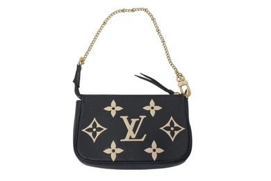 極美品 LOUIS VUITTON ルイヴィトン ミニ ポシェット アクセソワール アクセサリーポーチ M80732 モノグラム アンプラント ブラック 中古 4c073110