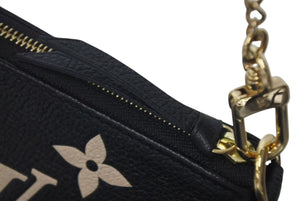極美品 LOUIS VUITTON ルイヴィトン ミニ ポシェット アクセソワール アクセサリーポーチ M80732 モノグラム アンプラント ブラック 中古 4c073110