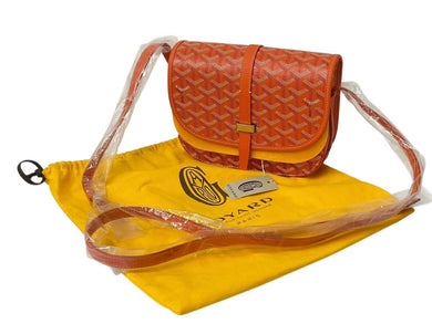 新品未使用 GOYARD ゴヤール ベルヴェデーレ PM ショルダーバッグ オレンジ BELVE3PMLTY07CG07P PVC レザー ヘリンボーン柄 中古 4c073112