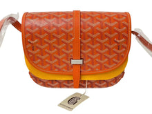 Load image into Gallery viewer, 新品未使用 GOYARD ゴヤール ベルヴェデーレ PM ショルダーバッグ オレンジ BELVE3PMLTY07CG07P PVC レザー ヘリンボーン柄 中古 4c073112