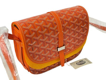 Load image into Gallery viewer, 新品未使用 GOYARD ゴヤール ベルヴェデーレ PM ショルダーバッグ オレンジ BELVE3PMLTY07CG07P PVC レザー ヘリンボーン柄 中古 4c073112