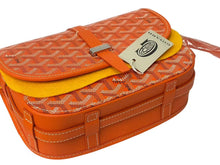 Load image into Gallery viewer, 新品未使用 GOYARD ゴヤール ベルヴェデーレ PM ショルダーバッグ オレンジ BELVE3PMLTY07CG07P PVC レザー ヘリンボーン柄 中古 4c073112