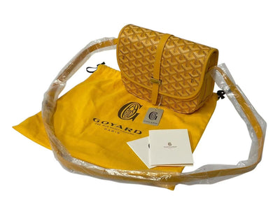 新品未使用 GOYARD ゴヤール ベルヴェデーレ PM ショルダーバッグ イエロー BELVE3PMLTY08CG08P PVC レザー ヘリンボーン柄 中古 4c073113