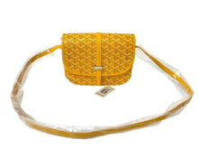 Load image into Gallery viewer, 新品未使用 GOYARD ゴヤール ベルヴェデーレ PM ショルダーバッグ イエロー BELVE3PMLTY08CG08P PVC レザー ヘリンボーン柄 中古 4c073113
