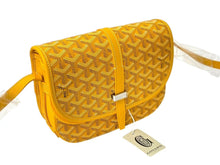 Load image into Gallery viewer, 新品未使用 GOYARD ゴヤール ベルヴェデーレ PM ショルダーバッグ イエロー BELVE3PMLTY08CG08P PVC レザー ヘリンボーン柄 中古 4c073113