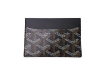 Load image into Gallery viewer, 新品未使用品 GOYARD ゴヤール サンシュルピス カードケース キャンバス レザー ブラック 中古 4c073115