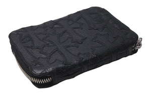 極美品 CHROME HEARTS クロムハーツ バンクローバー 二つ折り財布 ダガージップ クロスパッチ ブラック レザー シルバー925 中古 4c073116