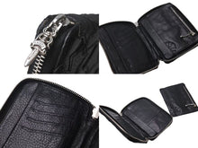 Load image into Gallery viewer, 極美品 CHROME HEARTS クロムハーツ バンクローバー 二つ折り財布 ダガージップ クロスパッチ ブラック レザー シルバー925 中古 4c073116
