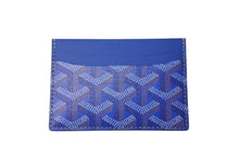 Load image into Gallery viewer, 新品未使用品 GOYARD ゴヤール サンシュルピス カードケース キャンバス レザー ブルー 中古 4c073117
