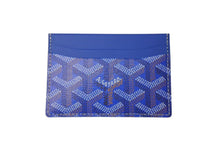 Load image into Gallery viewer, 新品未使用品 GOYARD ゴヤール サンシュルピス カードケース キャンバス レザー ブルー 中古 4c073117