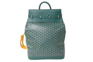 極美品 GOYARD ゴヤール スティーマー PM ショルダーバッグ STEAM2PMLTY09CL09P グリーン PVC レザー 中古 4c073118