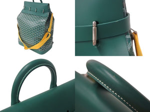 極美品 GOYARD ゴヤール スティーマー PM ショルダーバッグ STEAM2PMLTY09CL09P グリーン PVC レザー 中古 4c073118