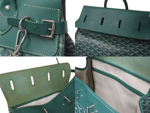 極美品 GOYARD ゴヤール スティーマー PM ショルダーバッグ STEAM2PMLTY09CL09P グリーン PVC レザー 中古 4c073118