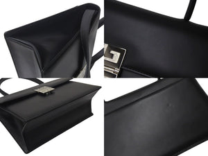 極美品 GIVENCHY ジバンシー ショルダーバッグ ハンドバッグ 2WAY カーフレザー ブラックロゴ金具 シルバー金具 中古 4c073121 