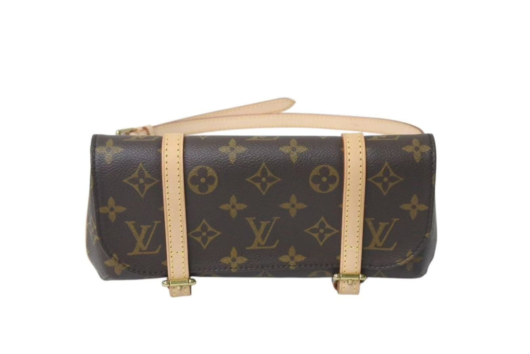 新品同様 LOUIS VUITTON ルイヴィトン ポシェット マレル ウエストバッグ M51159 モノグラム ブラウン 廃盤 中古 4c073122