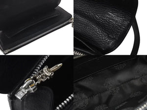 極美品 CHROME HEARTS クロムハーツ DOC ADAMS ドッグアダムス ハンドバッグ 2WAY BSフレア ブラック レザー シルバー925 中古 4c073123