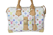 Load image into Gallery viewer, LOUIS VUITTON ルイヴィトン スピーディ30 ハンドバッグ M92643 モノグラム マルチカラー 村上隆 ホワイト 美品 中古 4c073124