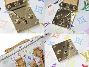 LOUIS VUITTON ルイヴィトン スピーディ30 ハンドバッグ M92643 モノグラム マルチカラー 村上隆 ホワイト 美品 中古 4c073124