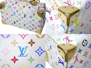 LOUIS VUITTON ルイヴィトン スピーディ30 ハンドバッグ M92643 モノグラム マルチカラー 村上隆 ホワイト 美品 中古 4c073124