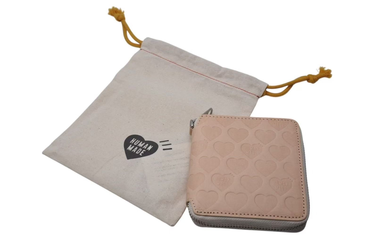 HUMAN MADE LEATHER ZIP WALLET beige