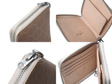 画像をギャラリービューアに読み込む, 新品未使用 HUMAN MADE ヒューマンメイド LEATHER ZIP WALLET 二つ折り財布 HM28GD054 レザー コットン ベージュ シルバー 中古 4c073131