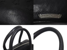 Load image into Gallery viewer, CHROME HEARTS クロムハーツ ジムバッグ ハンドバッグ スモール セメタリークロスパッチ レザー シルバー925 ブラック 美品 中古 4c073181